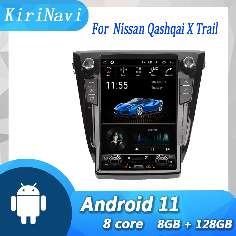 

KiriNavi Vertical Screen For Nissan Qashqai X Trail 2012-2021 Android 13 Auto Radio Car DVD Multimedia Player GPS Navigation 4G