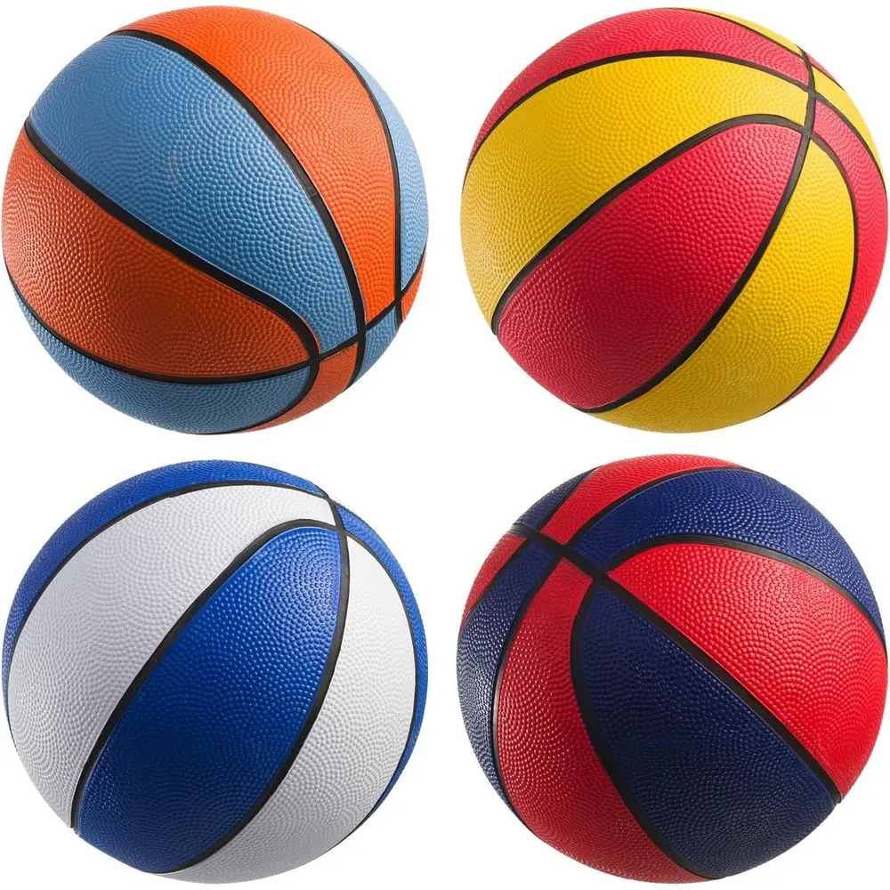 

7 Inch Mini Basketballs, Size 3 (12 Pack) - Assorted Colors for Indoor/Outdoor Play, Kids, Pool, and Parties with Pump