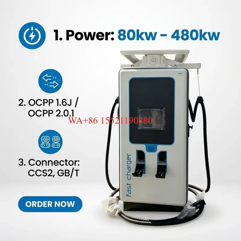 WMWMNU for Commercial 120KW Ultra Fast DC EV Charging Station CCS2 GB-T CHAdeMO RFID OCPP1.6J IP54 Fleet Public Charger
