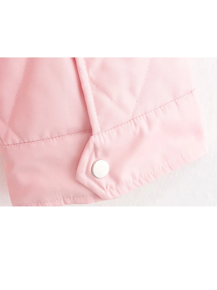 HH-Chaqueta acolchada con diamantes y cuello de pana de nailon grueso de alta densidad para mujer, abrigo con bolsillo y cremallera de solapa, otoño 2025