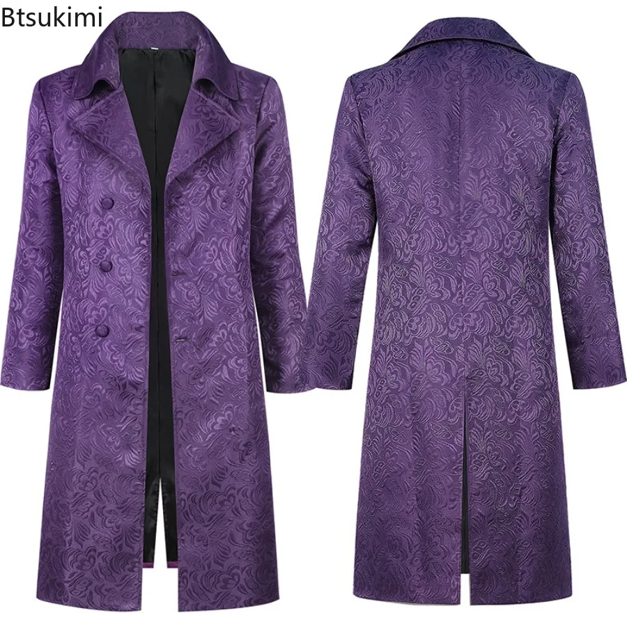 

2025 Joker Men's Coat Cosplay Costume Movie Same Style Clothing Halloween Comic-Con Party Carnival Props Adult Windbreake Gift