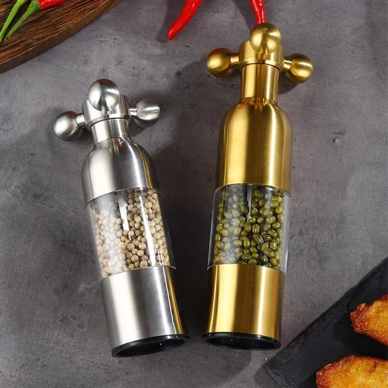 Manual  Pepper Grinder Hand Driven Sea Salt Mill Stainless Steel Ceramic Spice Sauce Grinding Bottle BBQ Accessories