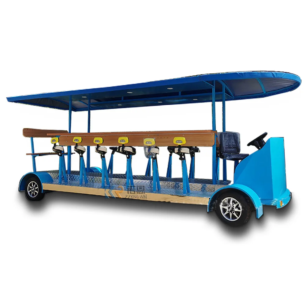 Leisure Pedal Pub Beer Bike 15 Passenger Street Food Bicycle Beer Snacks Cart Bicycle Sightseeing Vehicles For Sale