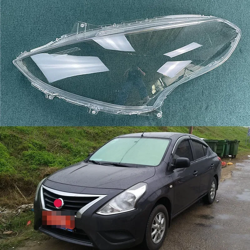 For Nissan Versa 2014 2015 2016 Front Headlamp Cover Transparent Lampshades Lamp Shell Masks Headlight Shade Lens Plexiglass