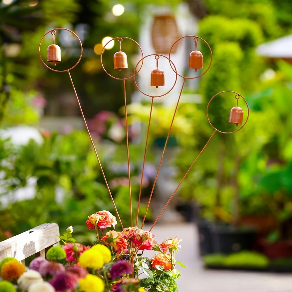For Outdoor Garden Decor Vintage Metal Bell Rings Outdoor Decor Weather Resistant Iron Sleek Elegant Appearance