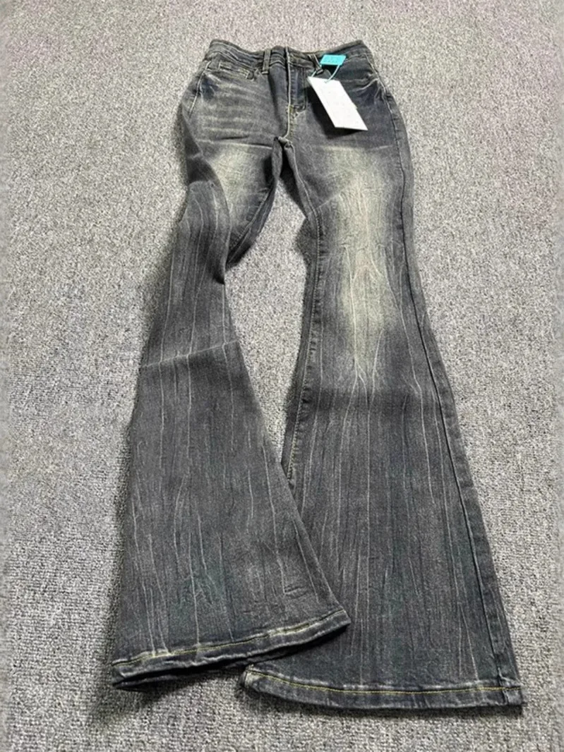 

Утягивающие джинсы-боты с высокой талией, женские весенне-летние джинсовые длинные брюки в американском стиле ретро Y2K с завышенной талией, модные