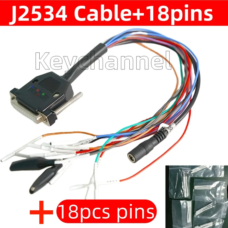 

keystar 1pcs ECU Bench Cable J2534 Bench Cable With 18pcs Pins ECU Reading Cable for PCMflash ECU Tool SM2 KT Flash KT200 FC200