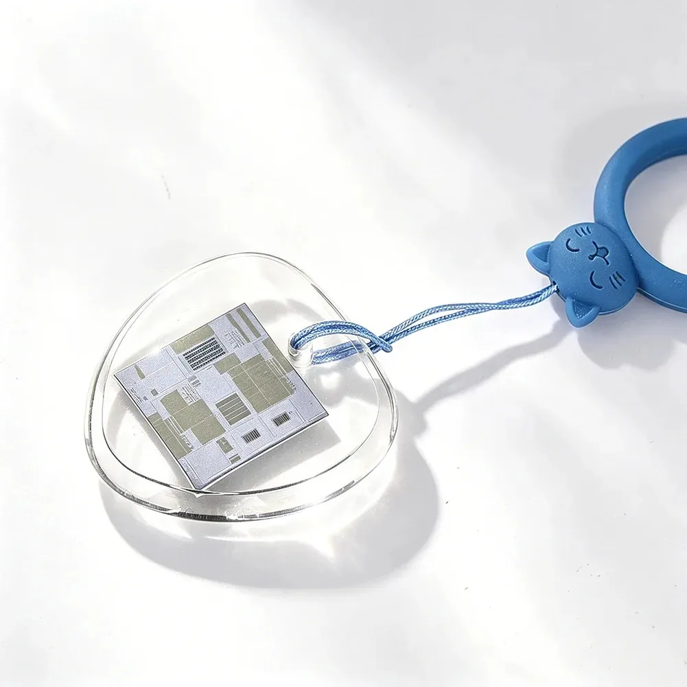 Photolithography Chips Resin Heart Key Chains Silicone Cat Ring Lanyard Smart Charms Rucksack Decoration Fashion Pendants Gifts