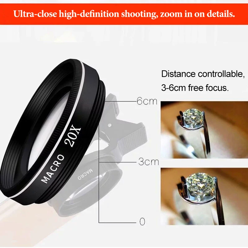 عدسة ماكرو 30X للهاتف، عدسة كاميرا للهاتف الخلوي لهاتف آيفون المستقطب، كاميرا الهاتف المحمول، عدسة هاتف ماكرو للتصوير الفوتوغرافي