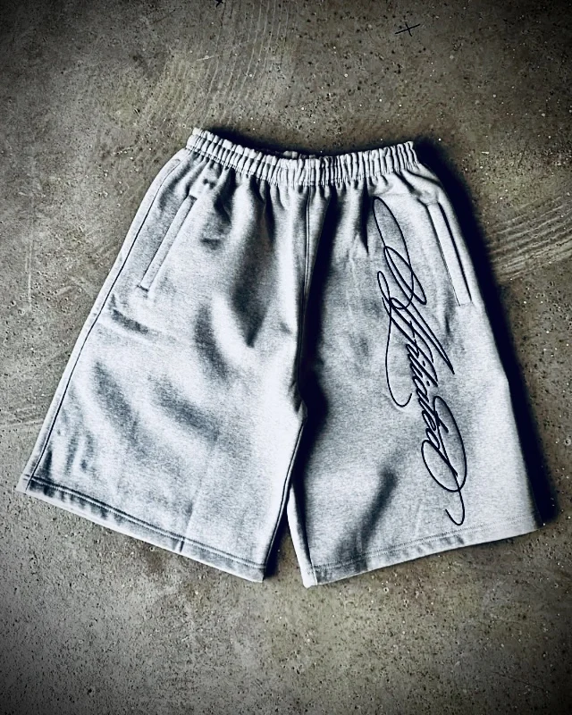 

Новые свободные повседневные уличные шорты в американском стиле ретро с вышивкой букв, повседневные мужские брюки Y2k, летние вязаные брюки большого размера в стиле Харадзюку Wo