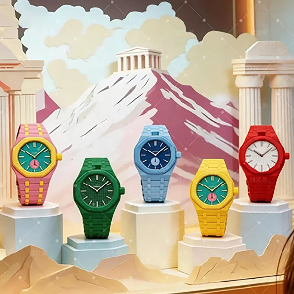 Ceramic Mod Kit for Swatch X AP Royal Pop Pocket Watch Change to Wristwatch Silicone Bracelet Correa