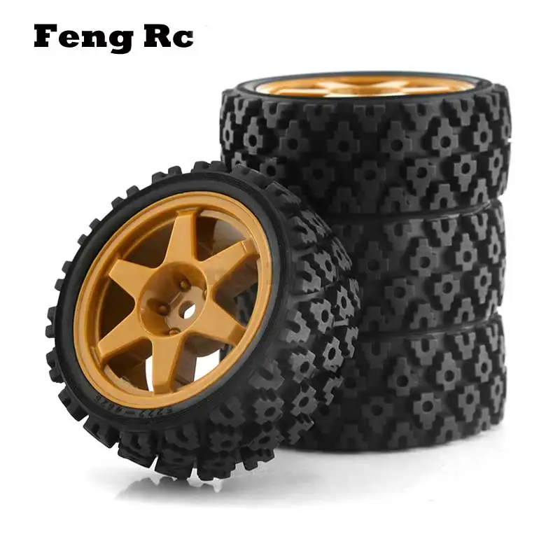 

4pcs 70mm Rubber Tire Wheel Tyre for Tamiya XV01 XV02 TA06 TT01 TT02 PTG-2 144001 A959 1/10 RC Rally Racing Car Upgrade Parts