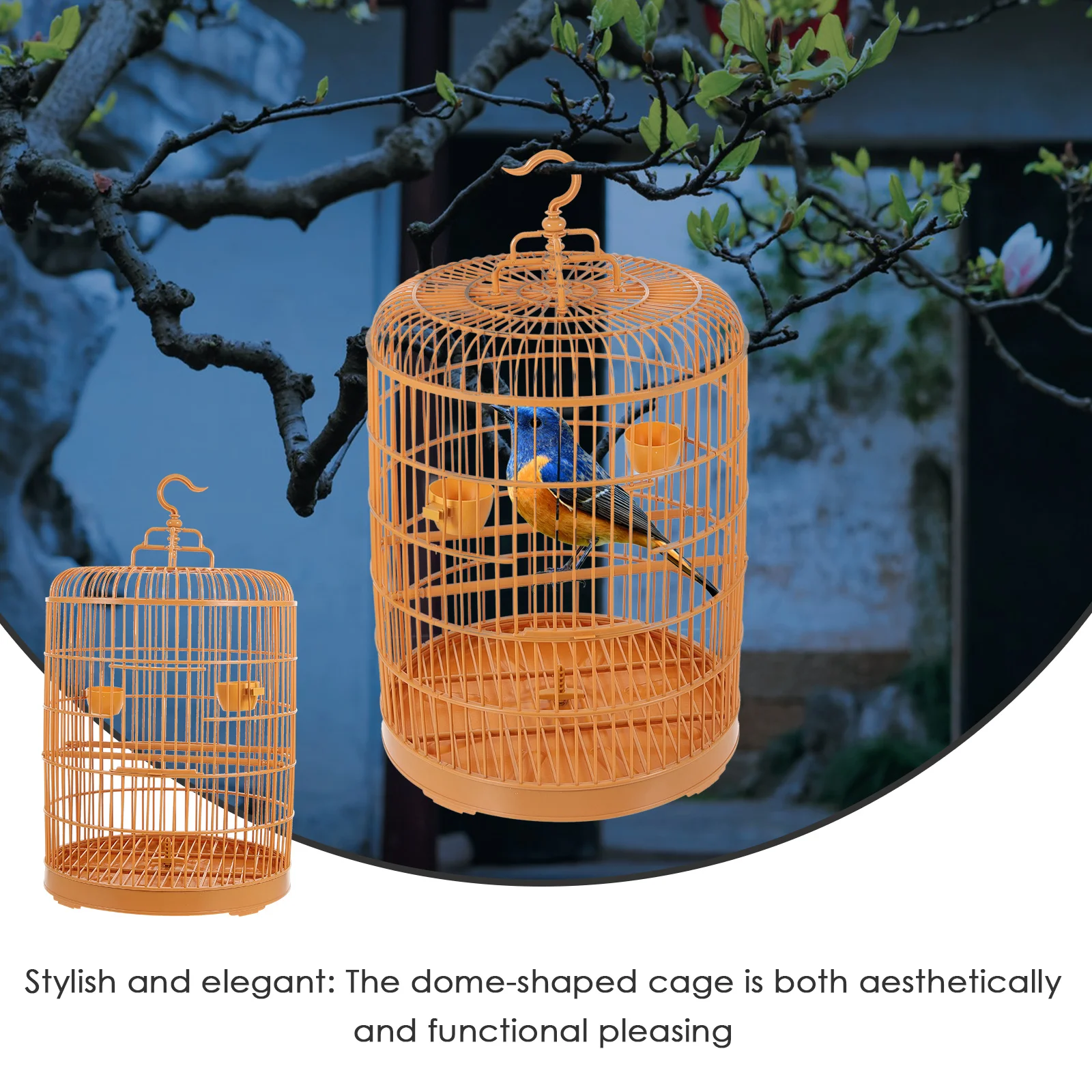 Hanging Cage Birdcage Combination Plastic Pet Display Round Parrot Cockatiel (30 Domes) Decorative Vintage