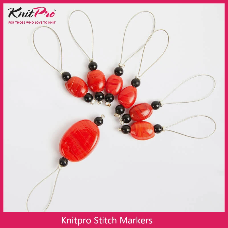 7 Pieces Knitpro Knitting Stitch Markers Bead Locking Stitch Marker DIY Craft Weave Tools Crochet Knitting Tool