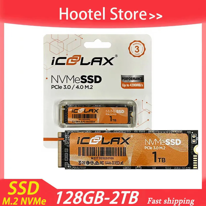 ICOOLAX M2 SSD NVMe 2280 128GB 256GB 512GB 1TB Gen3*4 Solid State Drive Disk for Laptop Desktop M.2 PCIe 3.0