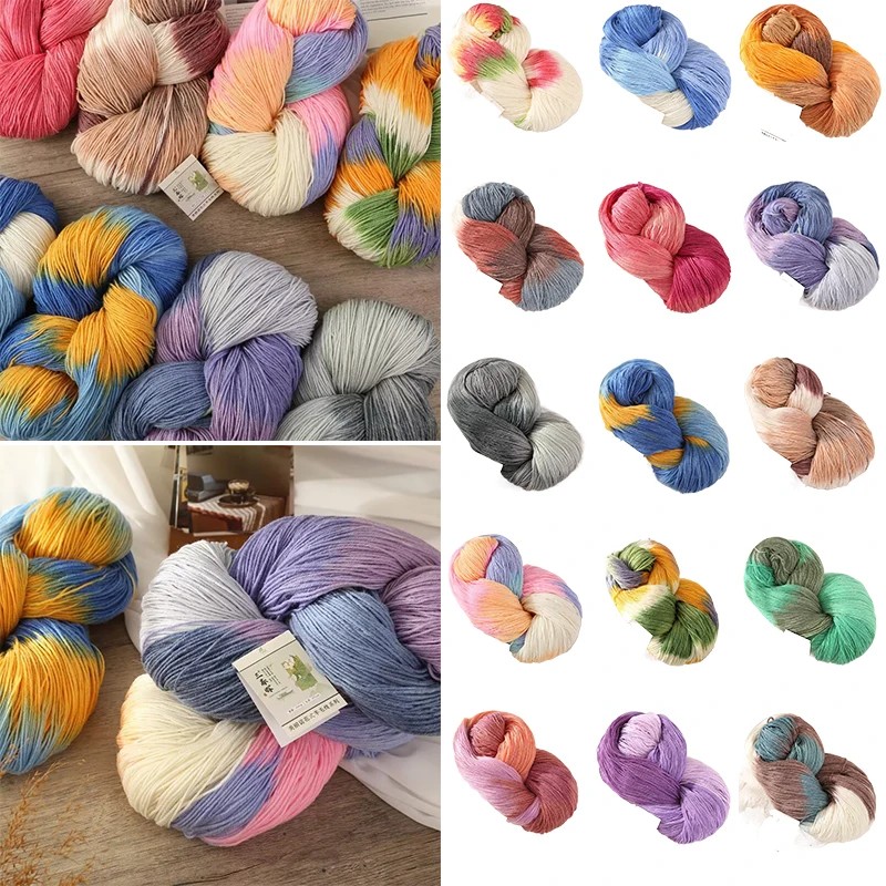 

250g 4 Ply Yarn 100% Wool Yarn Large Capacity Gradient Cake Yarn Crochet Products To Make DIY Colors for Knitting Sweaters, Etc