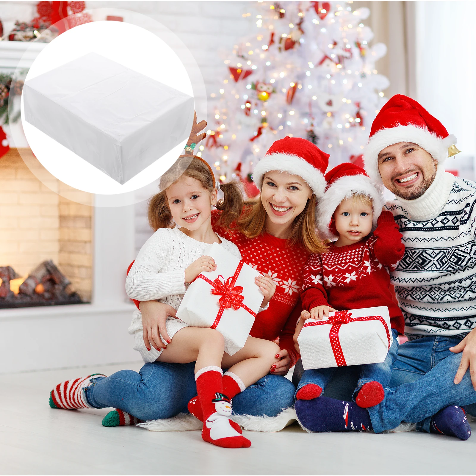 

30Pcs Thin Tissue Paper Christmas Colors Red White Dark Green Wrapping Paper Craft Paper for Gift Packing Holiday Decorations