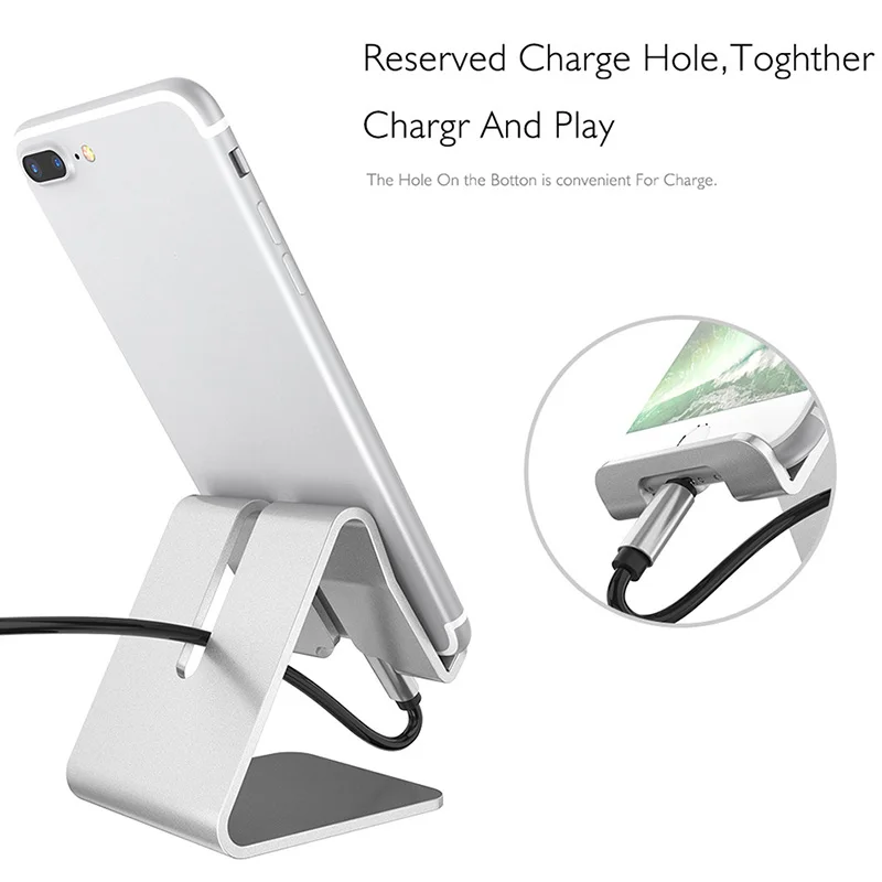 New Mobile Phone Holder Aluminum Table Desk Mount Stand Holder For IPad IPhone Non-slip Desk Phone Universal Stand