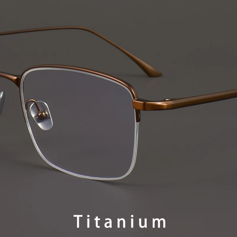 

Квадратная полуоправа для очков, модная сверхлегкая оправа для мужчин и женщин, титановые очки, деловой дизайн, оправа для очков, Дания, новинка