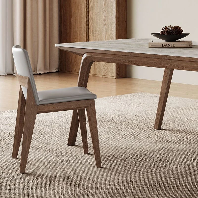 

Travertine rock slab dining table, rectangular modern simplicity