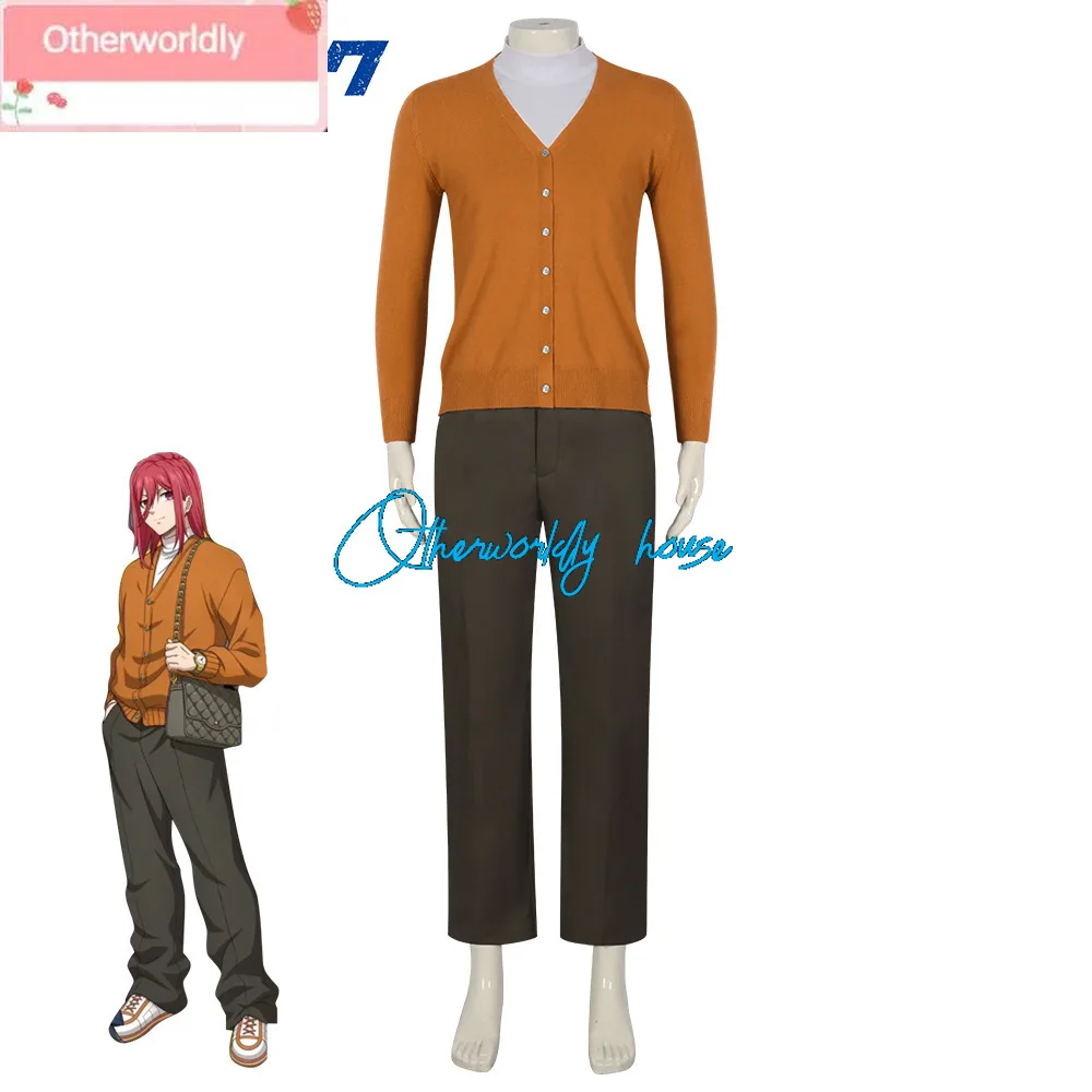 Anime BLUE LOCK Chigiri Hyoma Cosplay Costume Daily Halloween Role Play Uniform Men Top Pants Civvies Sweater Red Wig Full Suit