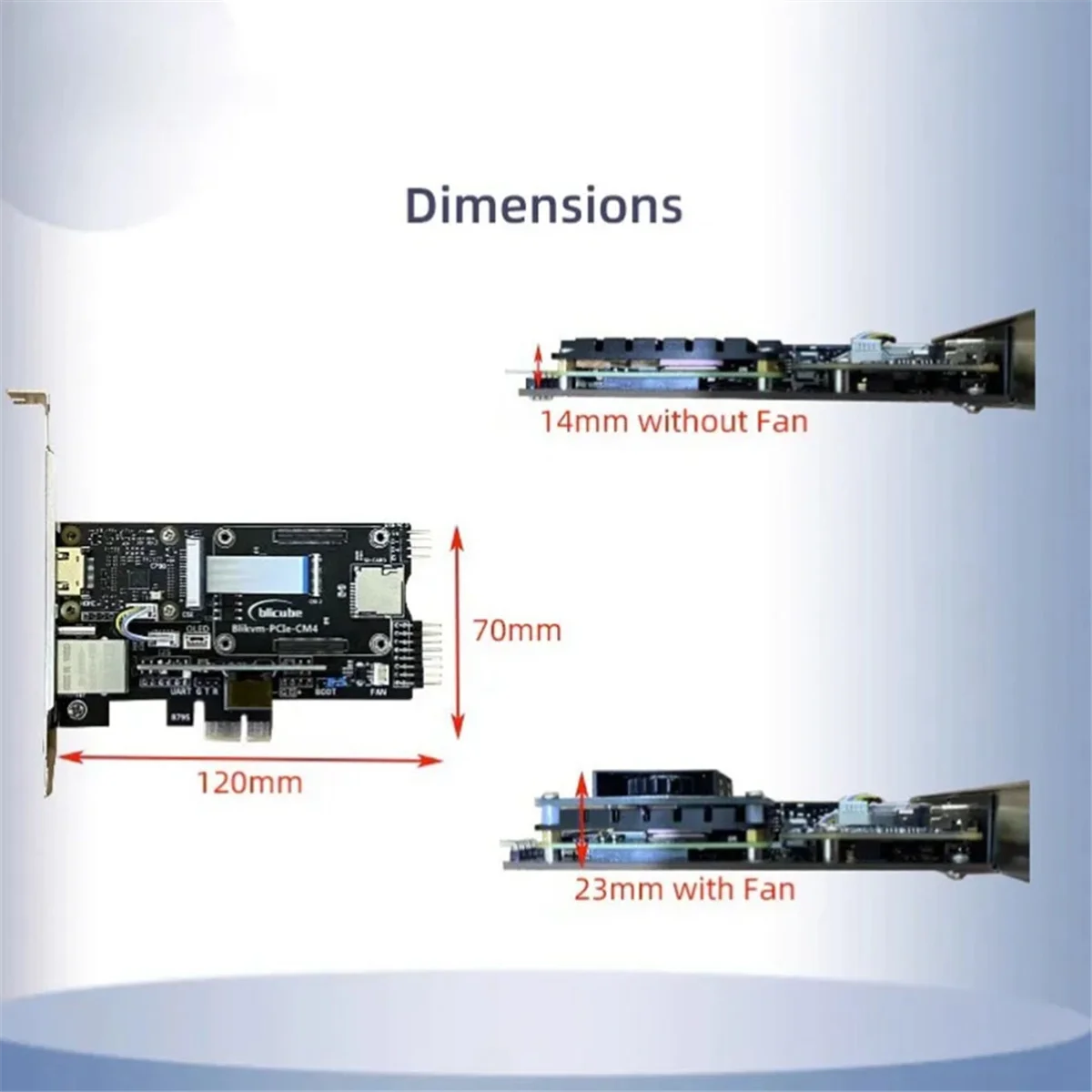 Pilot Blicube Blikvm PCIe "KVM over IP" do Raspberry Pi CM4 z interfejsem CSI kompatybilnym z POE HDMI