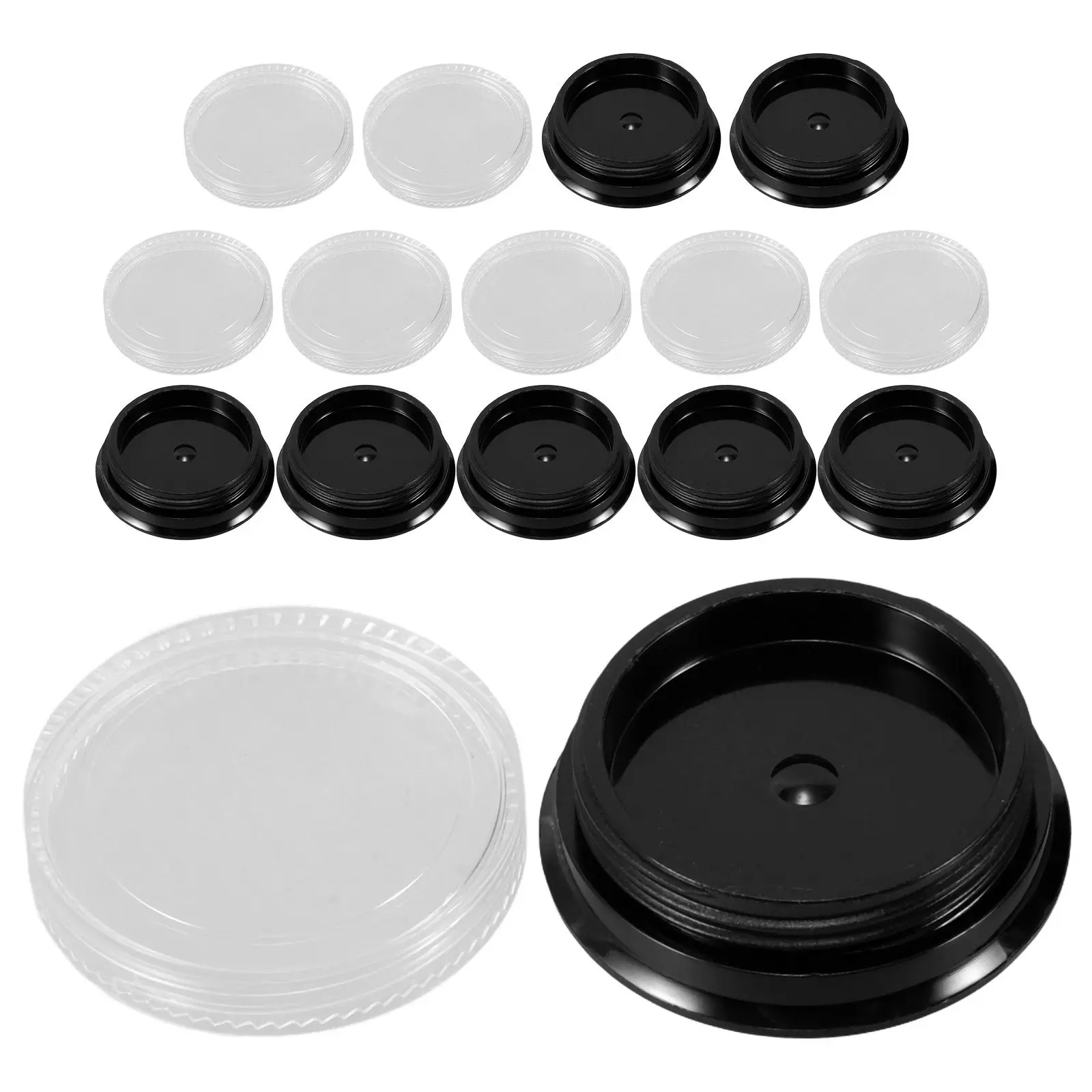 8Pcs Nail Glitter Jars Small Round Portable Reusable Plastic Containers for DIY Nail Art Sequins Powder Storing Refillable