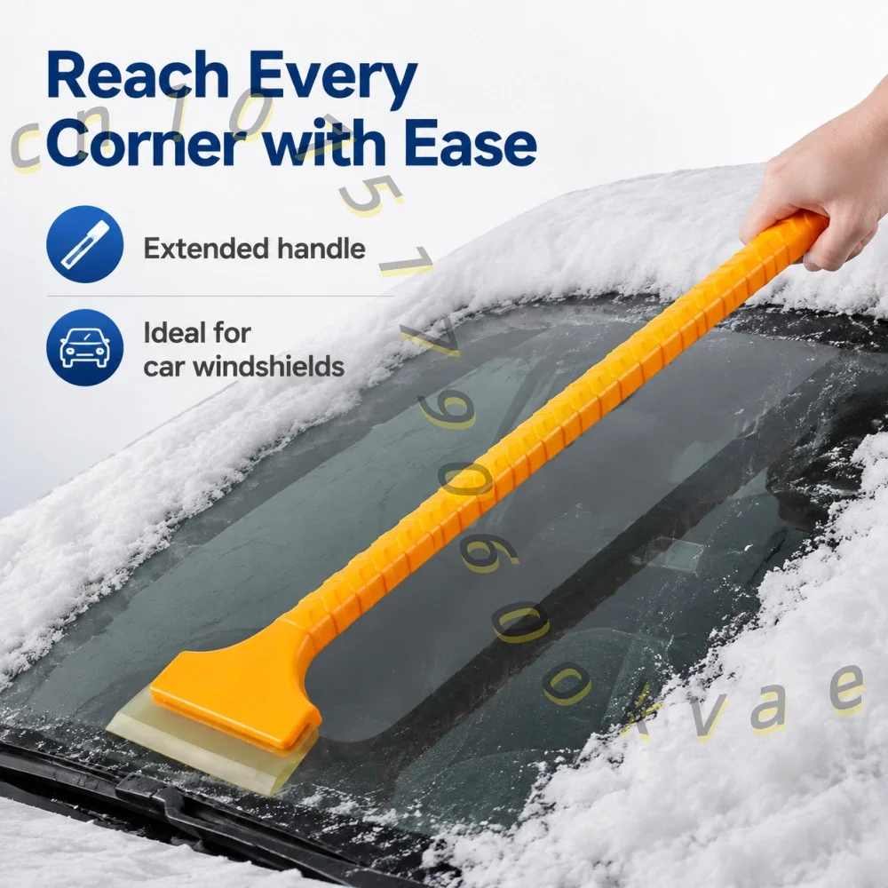 Long Handle Car Snow Shovel Thickened Tendon Blade Non-scratch Auto Window Ice Scraper Winter Essential Cleaning Tool