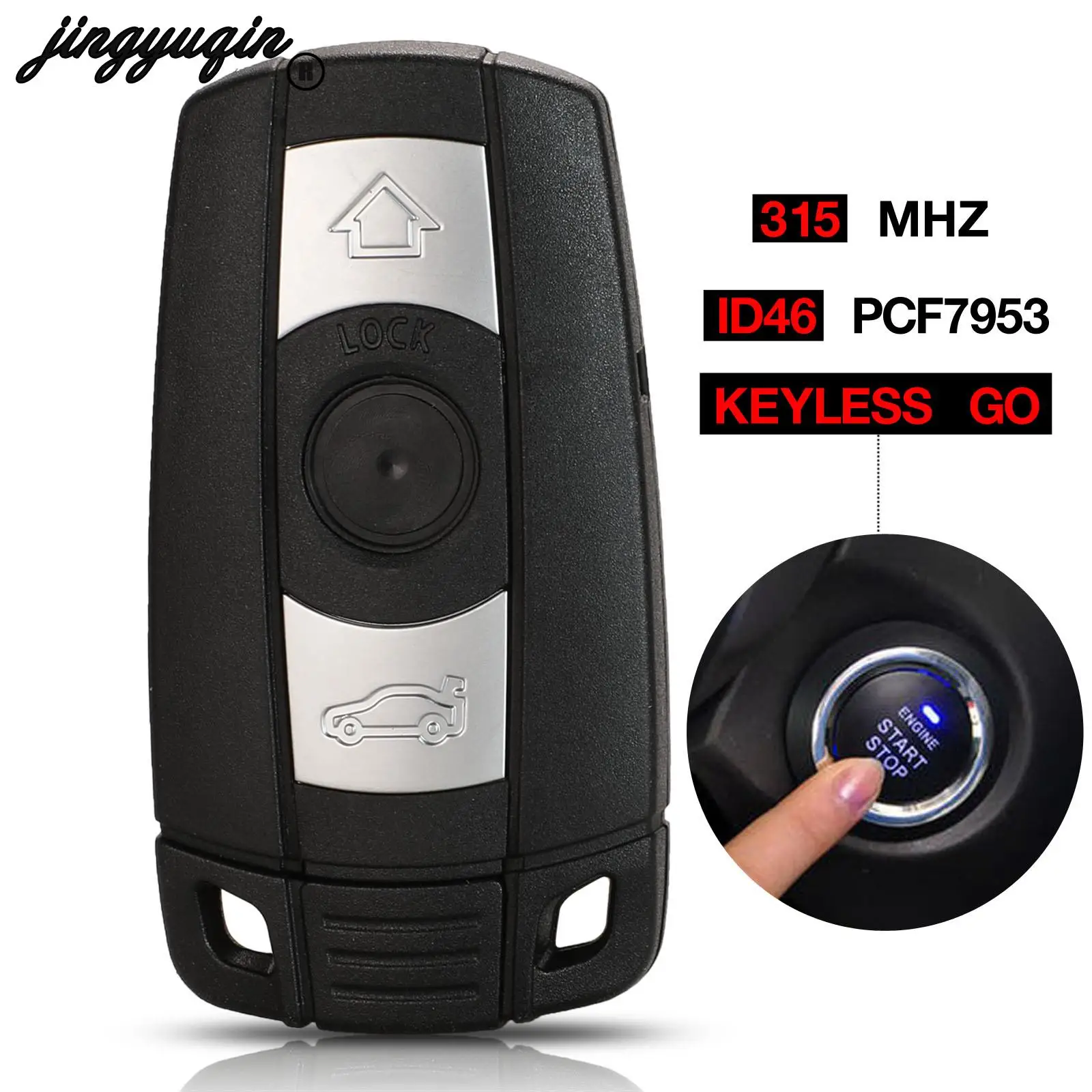 jingyuqin Keyless-Go dla BMW CAS3 serii 3/5 X5 2006-2011 funkcja w pełni inteligentny klucz zdalny 315 MHz/868 MHz PCF7953 Chip