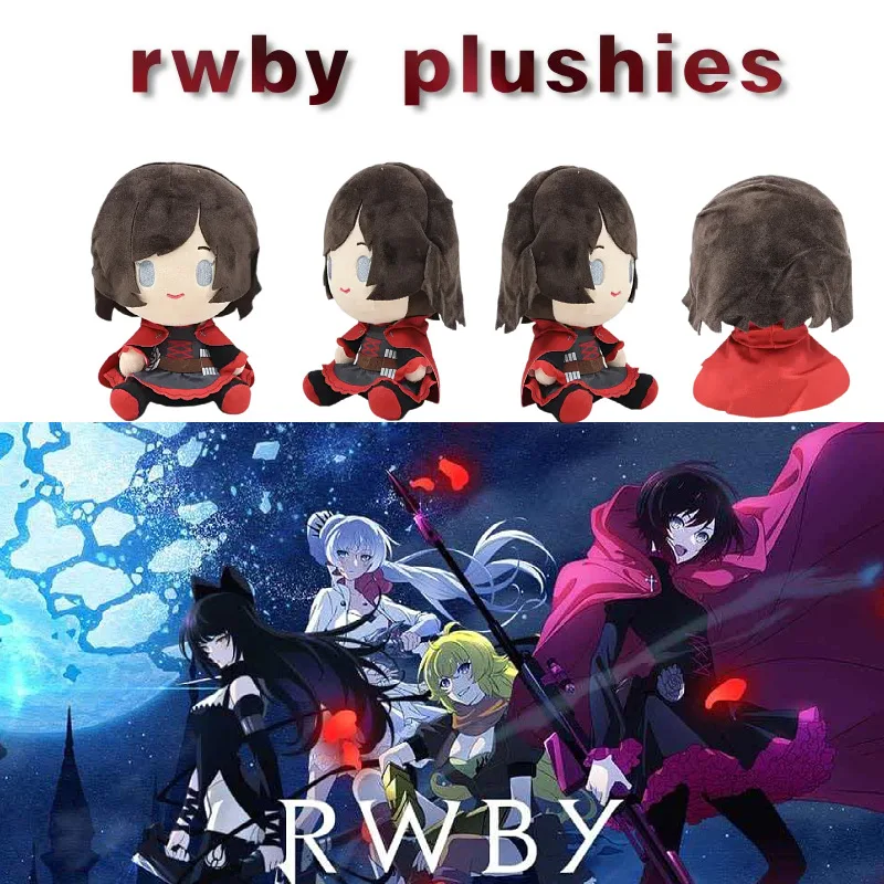 22CM RWBY Ruby Rose PLush Toy Plushie Ruby Rose Soft Stuffed Doll Cartoon Game Peripheral Collectible Plush Toy For Anime Fans