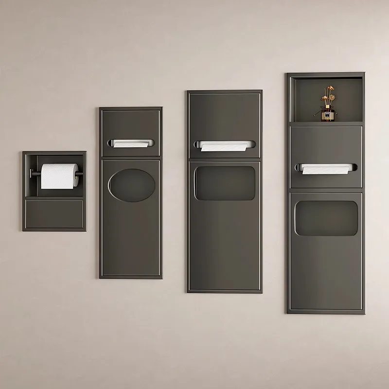

Toilet embedded niche toilet embedded trash can metal stainless steel finished niche cabinet
