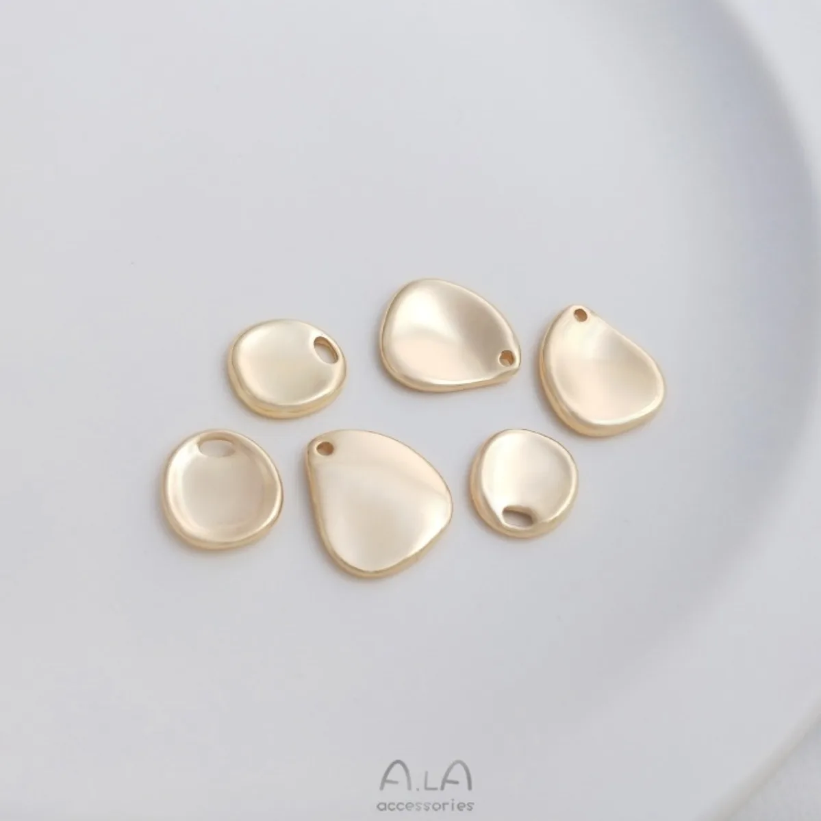 Brass 14K Gold Plated Real Gold Plating Water Drop Petal Charms Floral Pendants DIY Drop Earring Handmade Jewelry Making Supplie