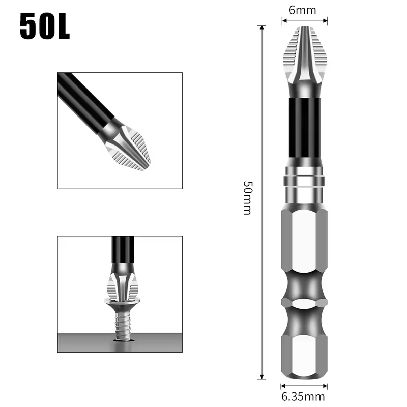 K5 Non-slip High Hardness Bit S2 Strong Magnetic 5A Black Non-slip Cross Head Electric Drill Electric Screwdriver Bit - Image 30
