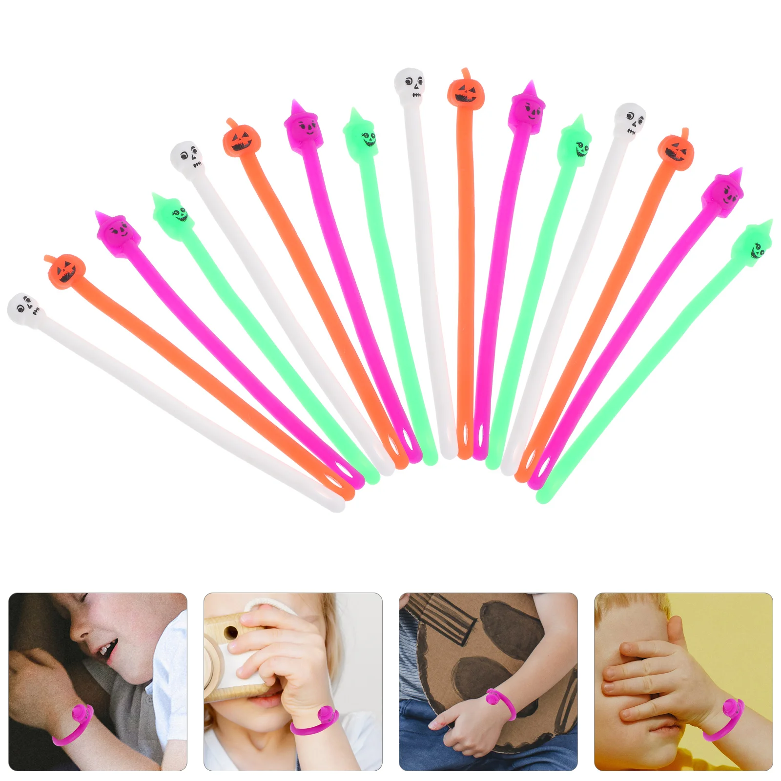 20 piezas pulsera de cuerda elástica juguetes fideos elásticos Ramen sensorial alivio del estrés Fidget Pull juguete Oficina decoración del hogar amigos familia