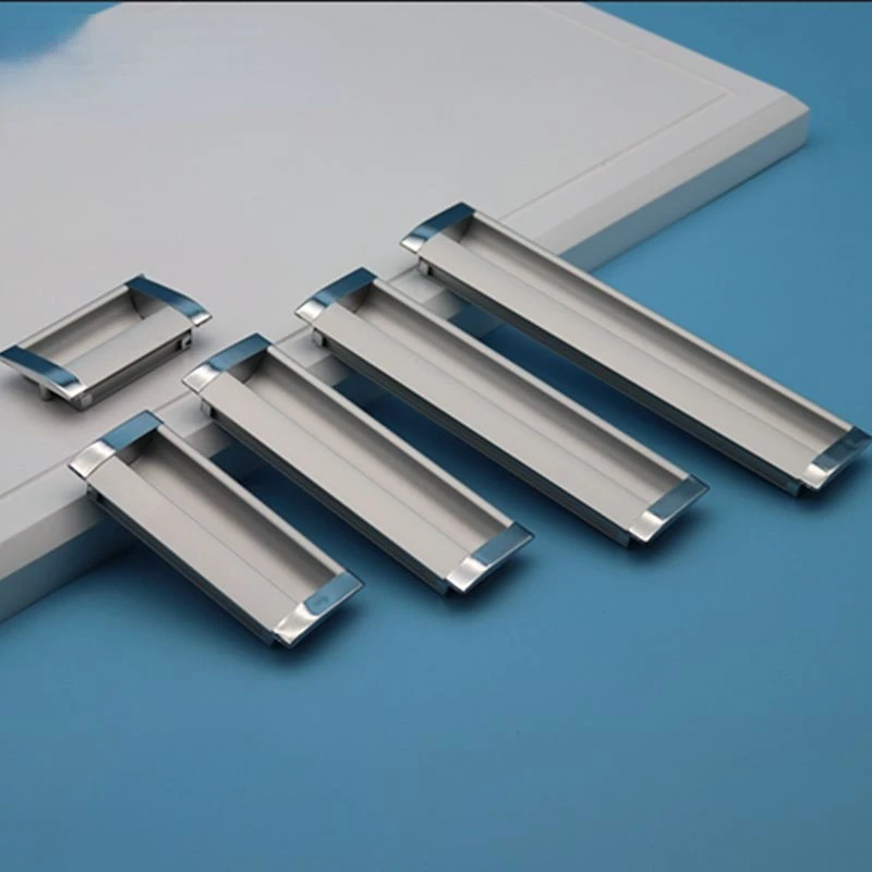 Aluminum alloy handle Drawer handle button Aluminum alloy Embedded hidden Button sliding door Hidden handle Furniture hardware