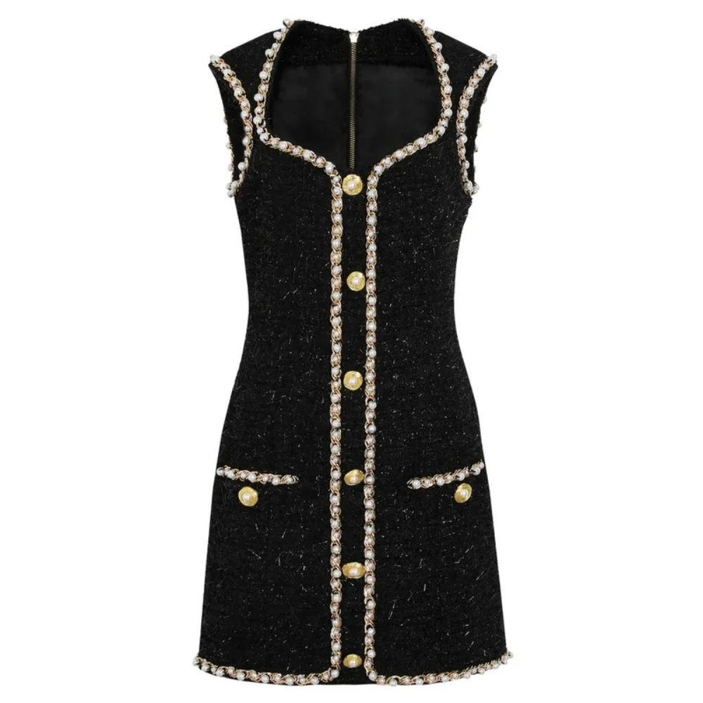 Luxury Brand Same2026 Spring/Summer New Fashion Vest Short Skirt Retro Sleeveless Light Luxury Internet Red Dress