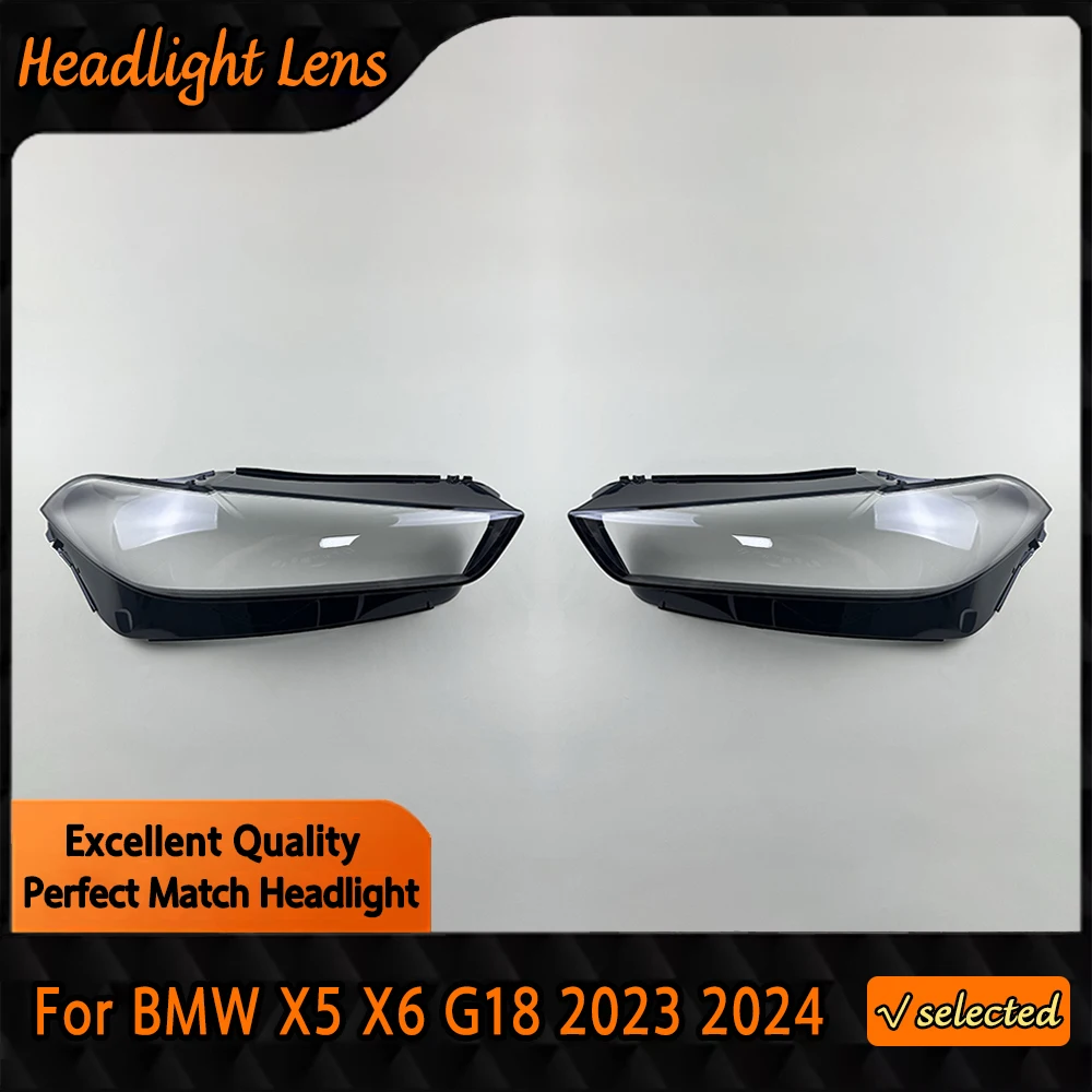 

For BMW X5 X6 G18 2023 2024 Car Front Headlamp Lamp Shell Headlight Cover Transparent Lens Plexiglass Replace Original Lampshade