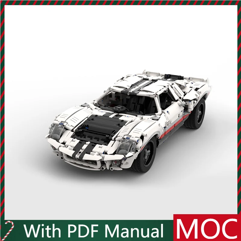 

2258 Parts Technology White Sports Car Model Building Blocks Speed Vehicle Bricks Toys For Kids Adults Christmas Birthday Gifts