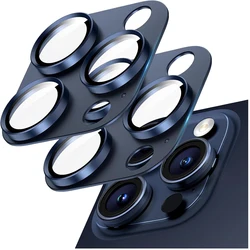2Pcs Tempered Glass Camera Lens Protector Cover For iPhone 15 Pro Max 14 Plus 13 Mini 15Pro 14Pro 13Pro Protection Blue Titanium