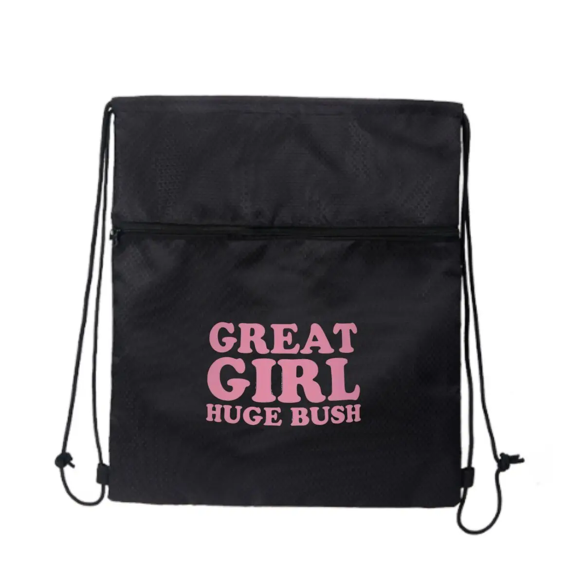 

Сумка на шнурке с несколькими карманами и застежкой-молнией «Great Girl Huge Bush» со смелым текстом.
