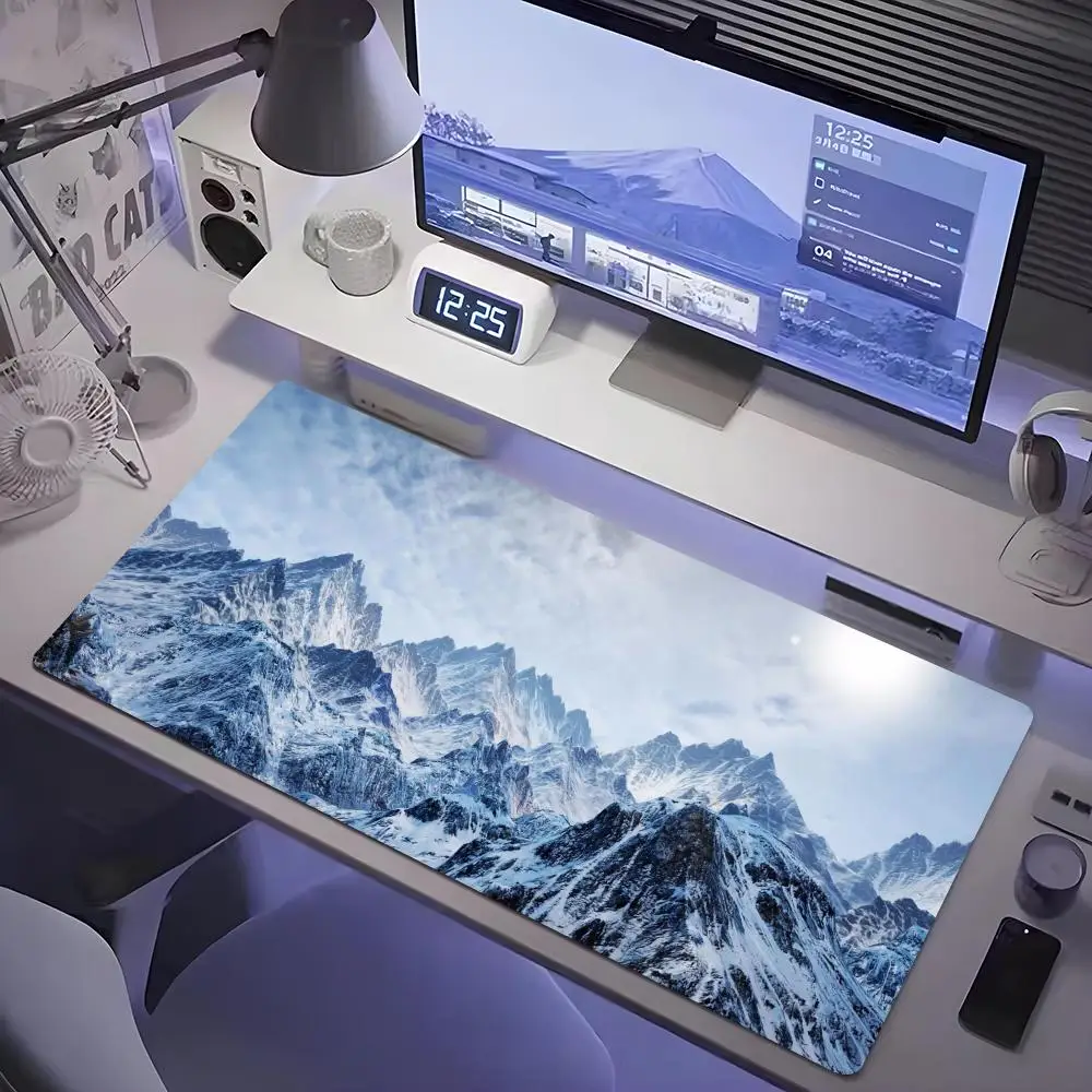 

snow mountain Mouse Pad Tablet mouse Pad Laptop xl desktop mouse pad, cute HD Rainbow Gaming keyboard pad, csgo Player, 90x40