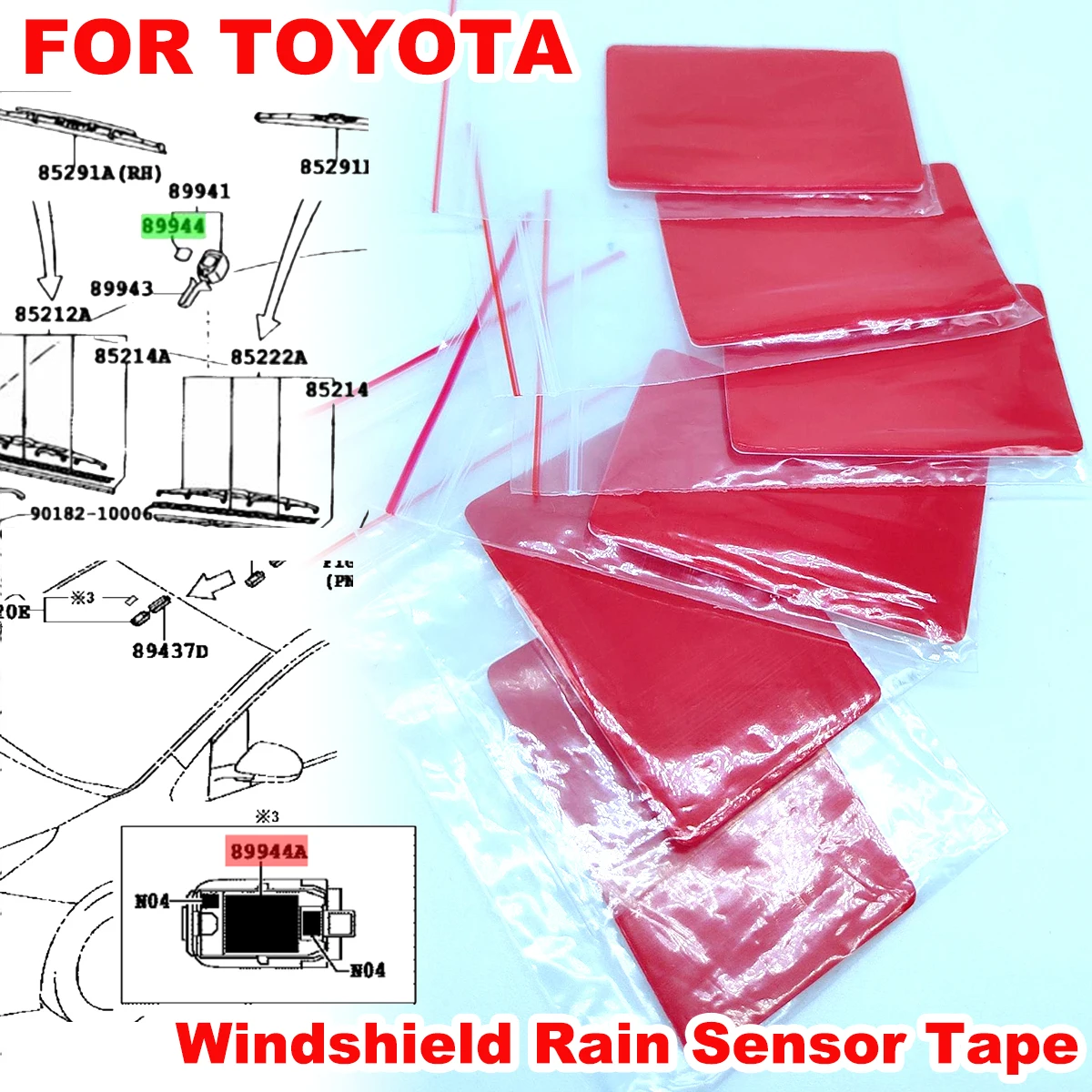 

Датчик дождя и света, гелевая клейкая пленка, силиконовая подушка для Toyota Celsior RAV4 PRIME, многоцелевая лента для ремонта ветрового стекла