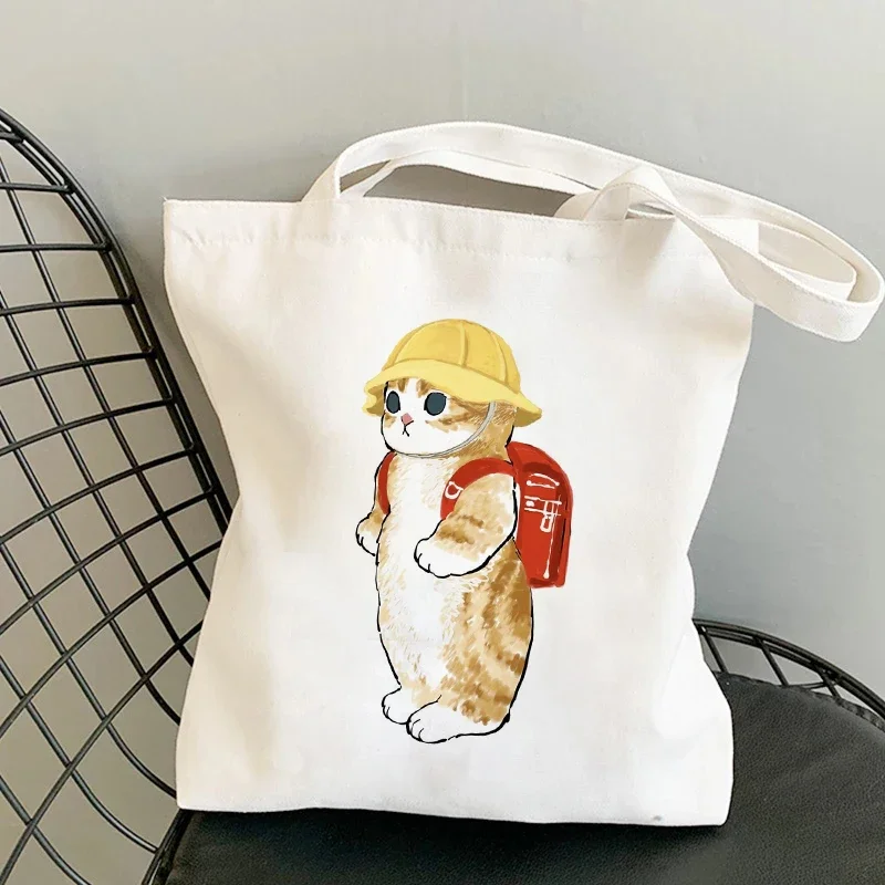 Tote Bag Shoulder Bags for Girls Fashion Canvas Bags Handbags Casual Girl Shopper Bag Kawaii Cats Cute Animal Bags Shopping Bag