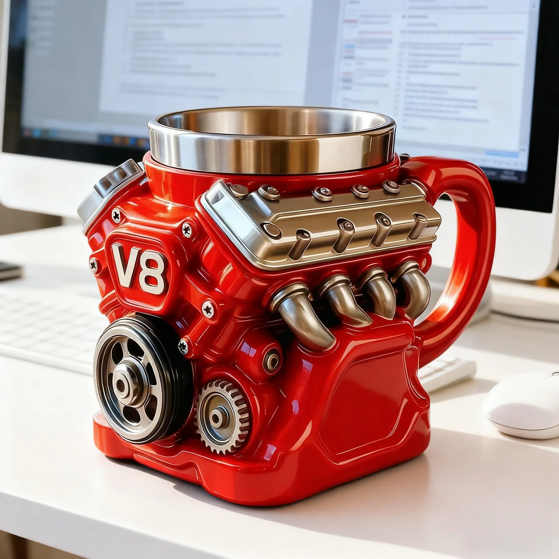 Industrial Style V8 Engine Mug Mechanical Shaped Beer Tea Cup Creative Coffee Beer Water Cup Unique Home Decor Retro Drinkware