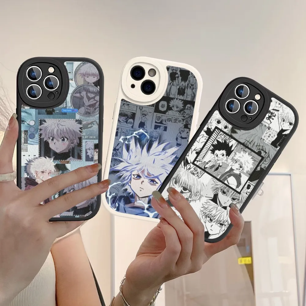 هنتر X هنتر كيلوا Zoldyck أنيمي الهاتف حافظة جلد صلب آيفون 14 13 12 Mini 11 14 Pro Max Xs X Xr 7 8 Plus Fundas