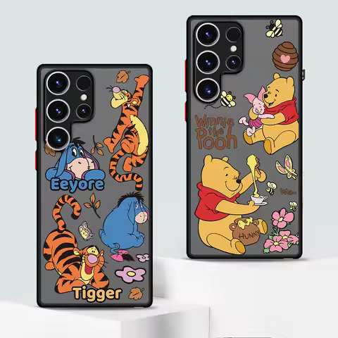 Soft Cover Case for Samsung Galaxy S25 S21 FE S22 Plus S23 Ultra S24 S20 Note 20 10 S9 S8 Disney Winnie The Pooh