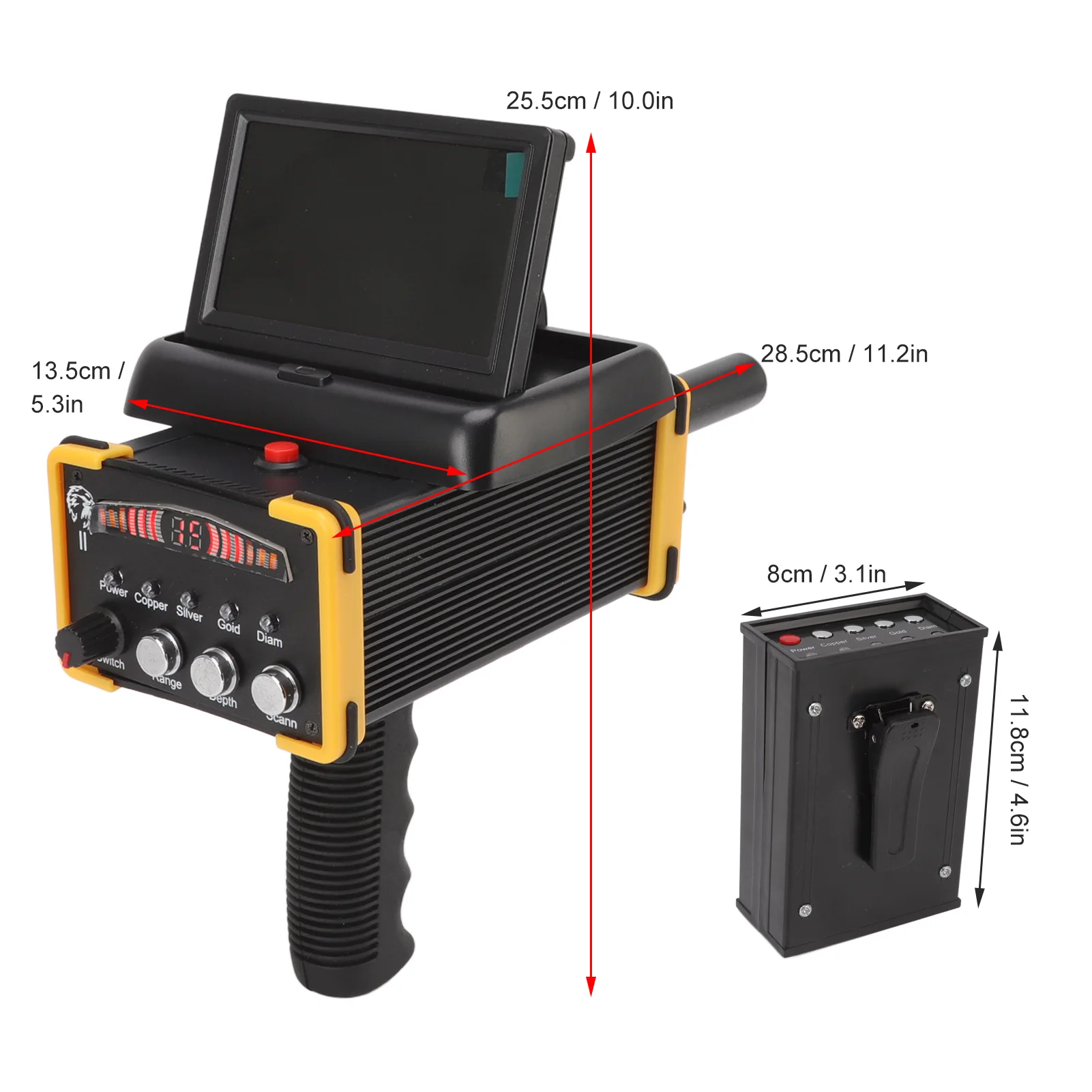 30m Deep Metal Detector Folding Screen Gold Finder Metal Scanner Device Search Range 1000m GR9000 Metal Location Machine