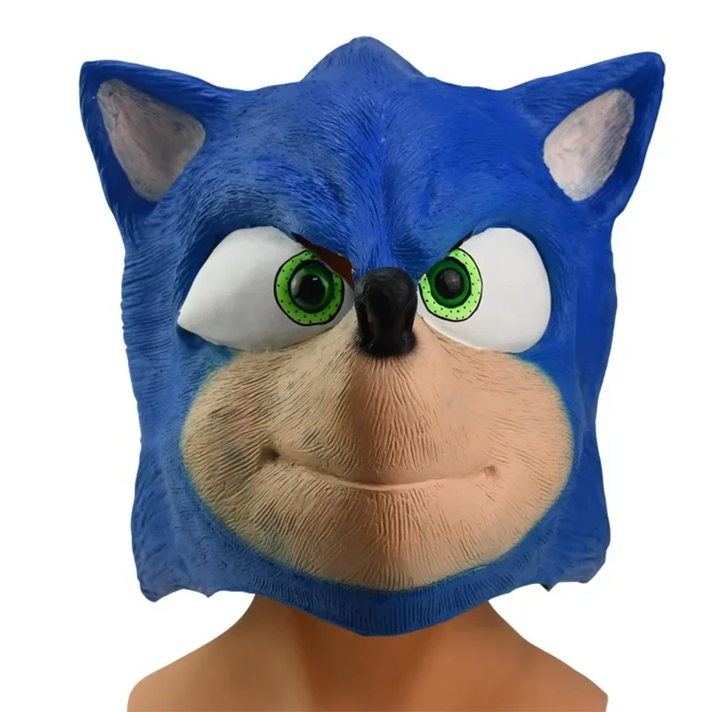 Sonic The Hedgehog Mask Anime Cosplay lateksowe nakrycie głowy Kawaii Cartoon kreatywny karnawał kostium imprezowy akcesoria zabawki prezenty dla