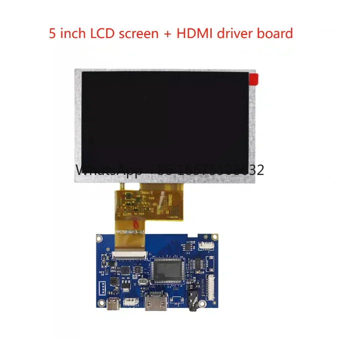 5 inch 800*480  LCD screen with HDMI driver board, can be equipped with AV board