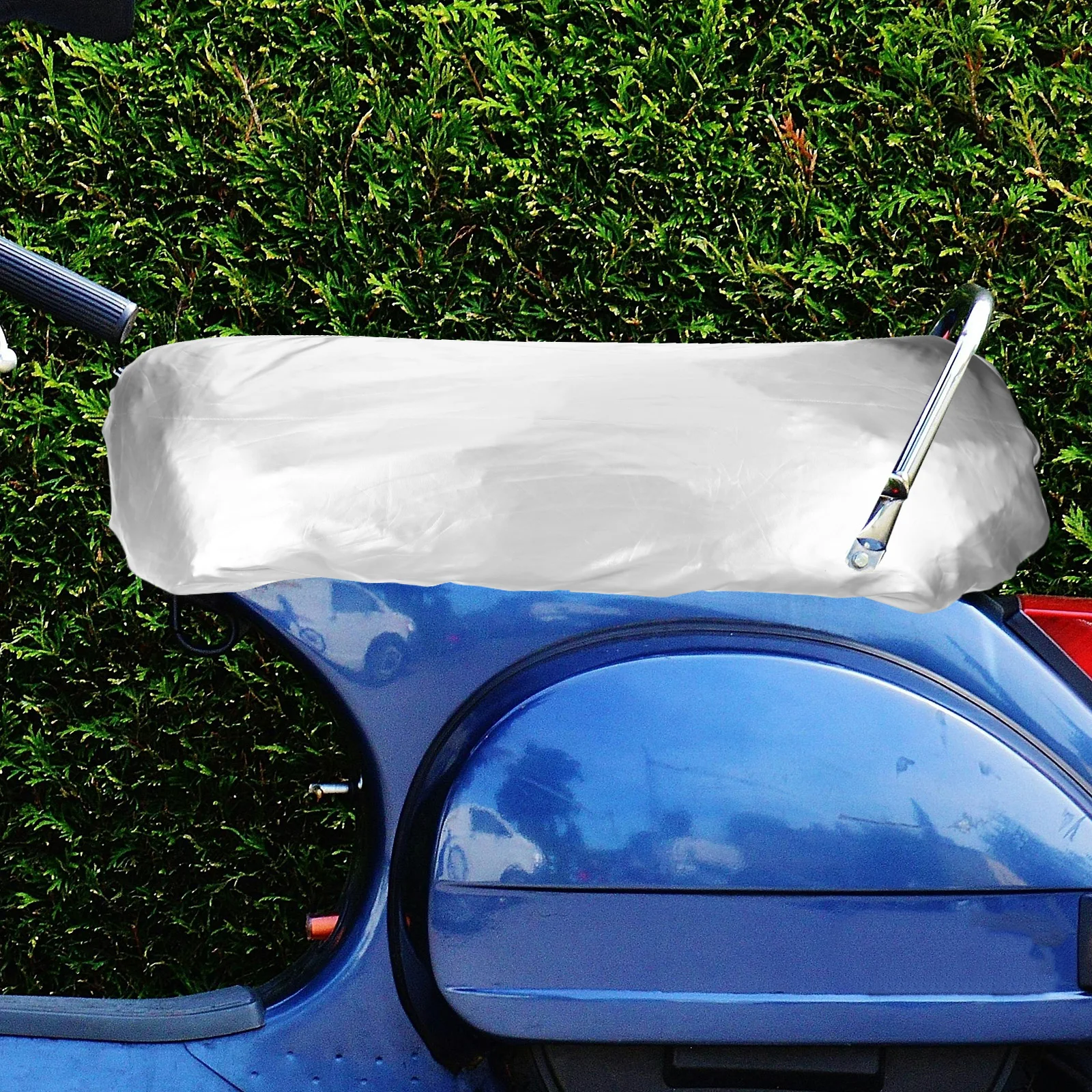 

Motorcycle Seat Cover Waterproof Sunproof Electric Scooter Cushion Silver Elastic B Durable PU Material Non Slip Design